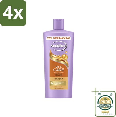 Andrélon – Shampoo – Oil & Care – 685 ml - Voordeelverpakking - 4 stuks - Arganolie shampoo - Sheaboter