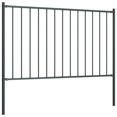 vidaXL - Schuttingpaneel - Woerden - met - stalen - palen - 1,7x1,25 - m - antracietkleurig