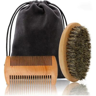 Heren Scheerkwast Set Zwijnenhaar Draagbaar Kapper Natuurlijke Baardborstel voor Gezichtsreiniging Styling Tool