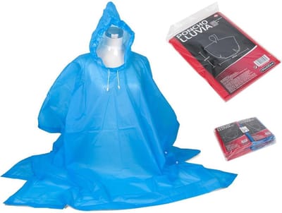 Herbruikbare Regenponcho Set van 2 – Waterdicht – Volwassenen – Met Capuchon – Rood & Blauw – Lichtgewicht Outdoor Poncho