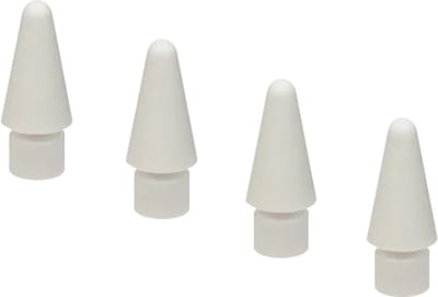 Tucano Stylus Tips (4 pack) – Geschikt voor Originele Apple Pencil – Hoogwaardig Polycarbonaat voor Duurzaamheid – Zacht TPU voor Comfortabele Schrijfervaring - Wit