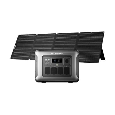 ALLPOWERS R1500 LITE Draagbaar Energiestation 1600W 1056Wh LiFeP04 Accu - R1500 LITE+SE200 200W ip68 zonnepaneel