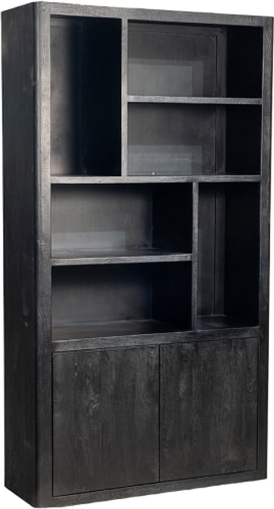 Tower Living Tenna Boekenkast mangohout 120 cm - Zwart