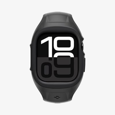 Spigen Liquid Air Pro - Hoesje en Bandje Geschikt voor Apple Watch 11/10 46MM - Bumper Case met Ingebouwde Strap - Zwart