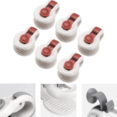 Stevige Dekbed clips - Dekbedclips - Dekbed Knijpers - Clip Dekbedovertrek - 6 stuks - Wit / Rood