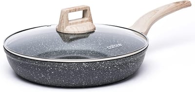 Antiaanbak Koekenpan met Deksel voor Alle Warmtebronnen, Graniet Look, 26 cm