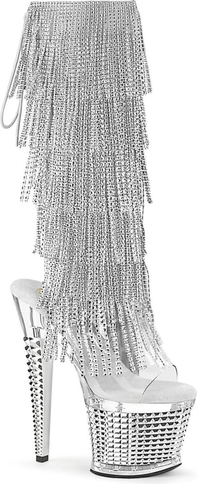 Pleaser - SPECTATOR2017RSF Plateau Laarzen - US 6 - 36 Shoes - Zilverkleurig/Transparant