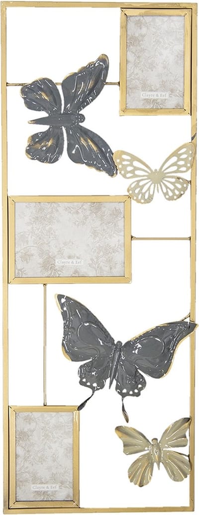 Clayre & Eef Wanddecoratie 5Y0485 29*74*3 cm - Meerkleurig Ijzer  Muurdecoratie  Wandversiering