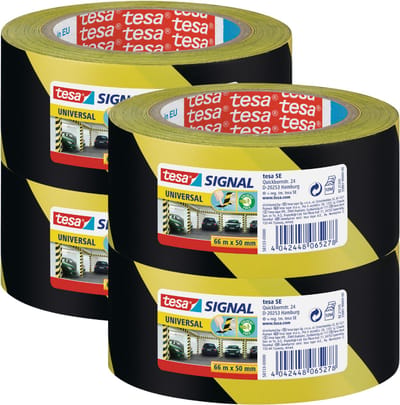 Tesa Signal Universal - Waarschuwingsband - Geel/Zwart - 66m - 50mm