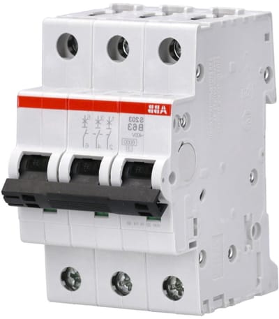 Automatische Schakelaar - Stroomonderbreker - Elektrische Beveiliging - Drie Polen - 63 Ampère - Wit