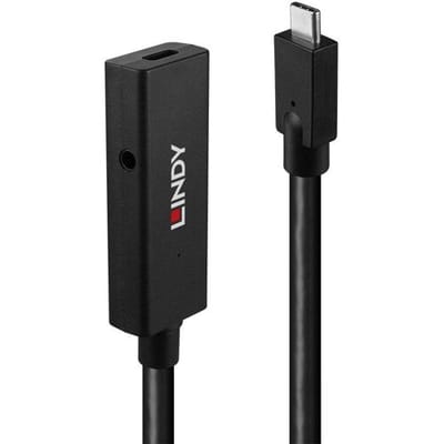 LINDY 43364 USB-C-kabel USB 3.2 Gen2 USB-C stekker, USB-C bus 5.00 m Zwart