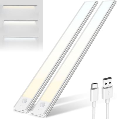 Oplaadbare LED Kastverlichting met Bewegingssensor en Dimfunctie, 2x 40cm