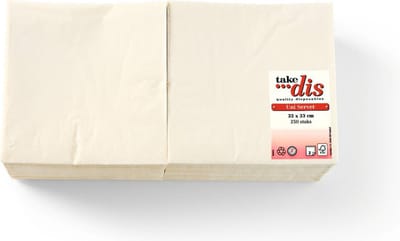 Servetten 2-Laags Buttermilk | Grote verpakking 250 Stuks | Take Dis