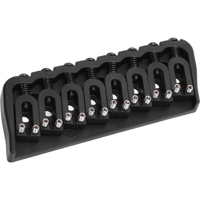 8-snarige Zadeltje Brug String Thru Body Hardtail Brug Vervanging voor Elektrische Gitaar 10,8 mm Afstand black