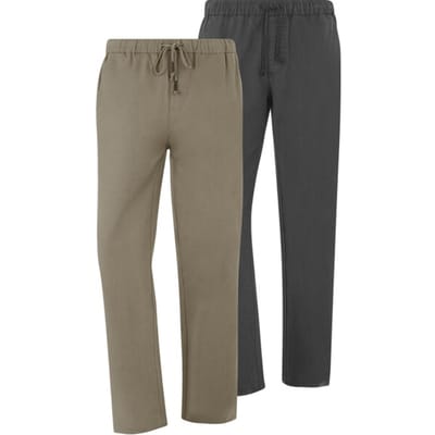 Jan Vanderstorm herren Broek, Set Van 2 - 54 - zwart - Plus Size