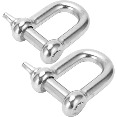 2 stuks M20 Schroefpin Ankerbeugel 304 Roestvrij Staal Heavy Duty D-vormige Beugel voor Kamperen white
