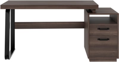 135 x 54 cm modern bureau in minimalistische stijl, MDF-blad, multifunctioneel opbergontwerp, stille lade，bruin