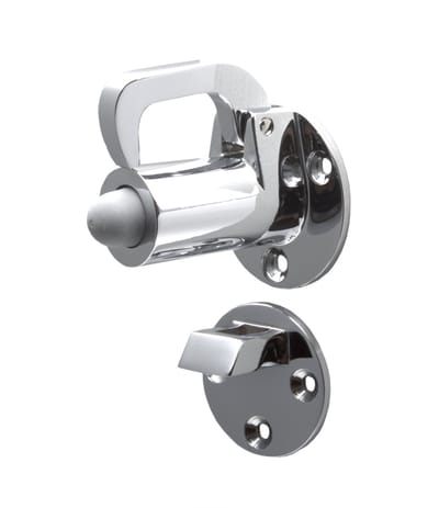 Deurvastzetter - met valhaak - 72mm - Messing gepolijst chroom - S&B - 251201.6