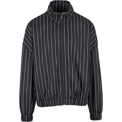 Urban Classics - Pinstripe Trainings jacket - S - Zwart/Wit