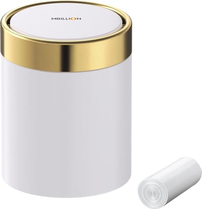 Mini Vuilnisbak met Deksel - Ideale Kleine Afvalbak voor Bureau en Keuken, Roestvrij Staal, 1.5 Liter