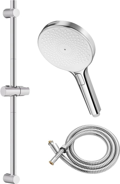 Auralum max Doucheset met Handdouche - 90cm Glijstang - 4 Standen Douchekop - 150 cm Doucheslang - Glijstangset - Chroom