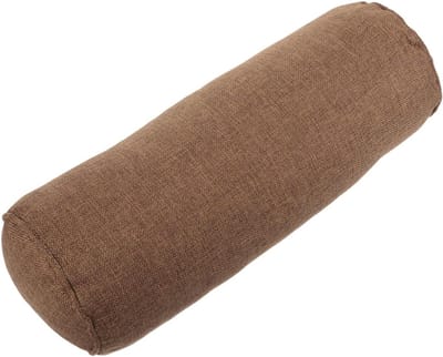 Cilindrisch Yogakussen - Nekrol Kussen - Comfortabele Ondersteuning - Zacht Parelkatoen Vulling - 58.5x14.5x14.5cm - Koffie