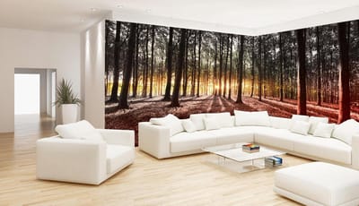 Fotobehang Vlies Bos | Groen, Geel | GROOT 832x254cm