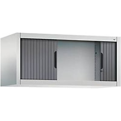 C + P Omnispace rolluikkast, afsluitbaar, B 1000 x D 420 x H 450 mm, staal/kunststof, lichtgrijs/zwartgrijs