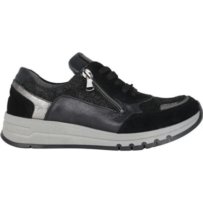 Waldläufer H-April - dames sneaker - Zwart - maat 36 (EU) 3.5 (UK)