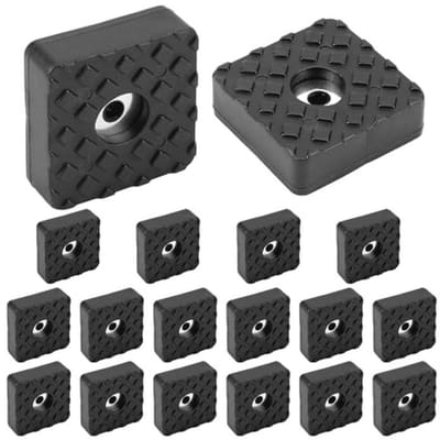 18 vierkante rubberen voetjes schroefbaar 30x30x10 mm - antislip buffers voor meubels en vloeren - zwart