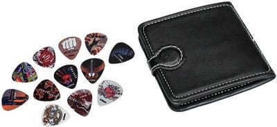 Plectrumportemonnee - Boston PP-412 - PVC - Zwart - Incl 12 celluloid plectrums