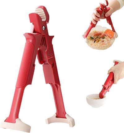 2-in-1 Multifunctionele Anti-Brandwonden Keukentang, Keukengerei, Siliconen Keukentang, Antislip en Hittebestendige Komtang met Ergonomische Handgreep, ideaal Geschikt voor hete kommen, oven, magnetron, borden en pannen - Cyslmuk®