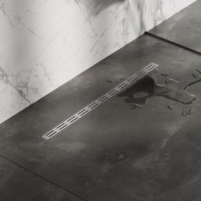 Brauer Douchegoot Small met Standaard Rooster en Flens - 80 cm - Rvs Geborsteld