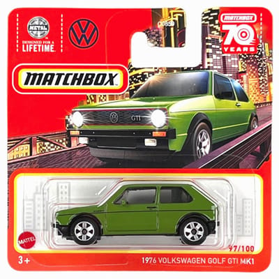 MATCHBOX 70 YEARS VOLKSWAGEN 1976 GTI GLF MK1 GREEN 97-100 1:64 METAL (HLC96) SERIE