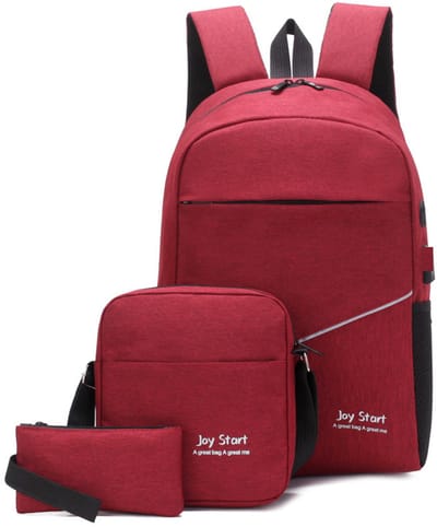 Namajunas - Rugzak - Grote inhoud - Rugzak voor laptop met extern USB-oplaadpoort en audio-aansluiting - Gratis schoudertas en clutch handtasjes - Een ideaal cadeau voor school en werk - Uniseks en draagbaar - Licht en comfortabel - Rood