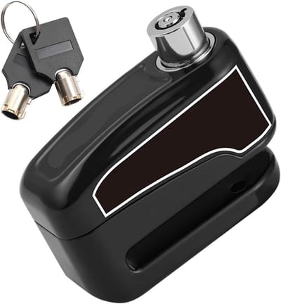 Motorfiets Alarmslot - Schijfremslot Beveiliging - Diefstal Voorkomen - Waterdicht Aluminium - 8 cm - Zwart