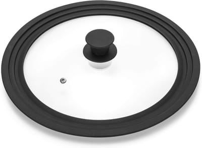 Universeel deksel voor pannen en koekenpannen - Hittebestendig gehard glas met siliconen rand - Geschikt voor 10,5", 11" en 12" diameter