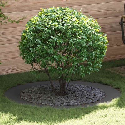 vidaXL - geschikt - voor - vlakke - boomringen - 5 - pcs - Zwart - Ø90 - / - 120 - cm - Staal