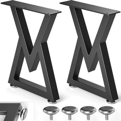 Salontafelpoten Metaal - Tafelonderstellen - Meubels Maken - Diamant Vorm - 40x30CM - Zwart