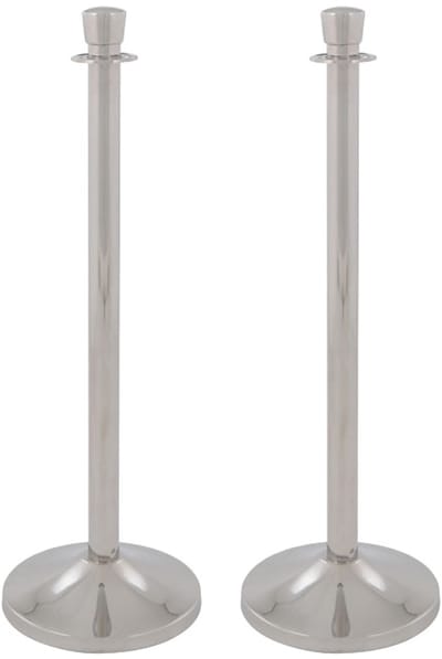 V-Part - Afzetpalen - Set van 2 stuks - Chroom - RVS