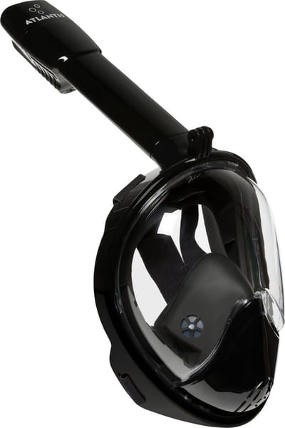 Atlantis Snorkelmasker 2.0 - Duikbril - Snorkel - Snorkelset - Full Face Masker - Volwassenen - Zwart - L/XL