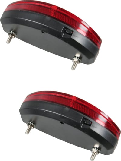 2x Fiets achterlichten / staartreflectoren - 3x LED - universeel - batterijachterlicht met reflector - fietsverlichting / achterlichten