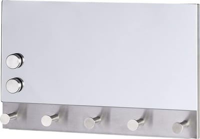 Wenko Kapstok 5-haaks 30 X 19 Cm Glas Zilver