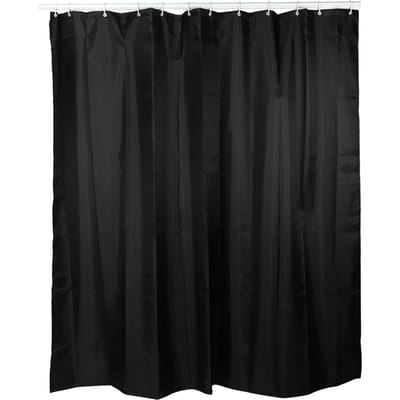 Huishoudelijk Stof Waterdicht Douchegordijn Badkamer Badgordijn met Haken Zwart200x180cm black
