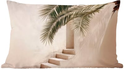 Sierkussens - Kussentjes Woonkamer - 60x40 cm - Palmboom - Schaduw - Trap - Beige