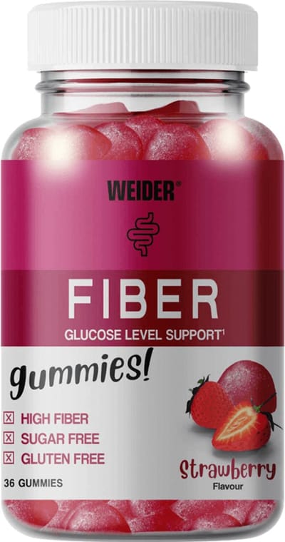 Weider Fiber Gummies (36) Strawberry - Functionele voeding - Supervoeding