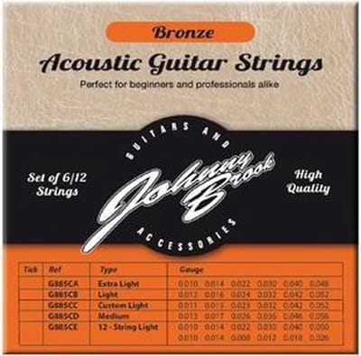 Set van 6 Bronzen Akoestische Gitaar Snaren