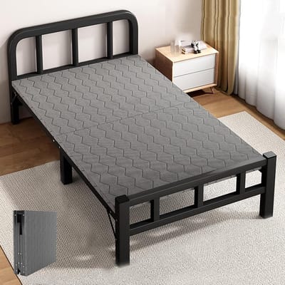 Camping Bed Klapbed - Kampeerbed Volwassenen - Buiten Ontspannen - Stabiele Stalen Constructie - 190x70cm - Zwart