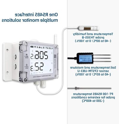 Bodem Temperatuur Vochtigheidssonde - Grond Sensor - Bodem Metingen - Roestvrij Staal - 3 Meter Kabel - Zilver