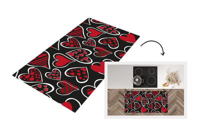Keukenloper - Loper keuken - Meisjes - Hart - Liefde - Patronen - 120x60 cm - Keukenloper vinyl